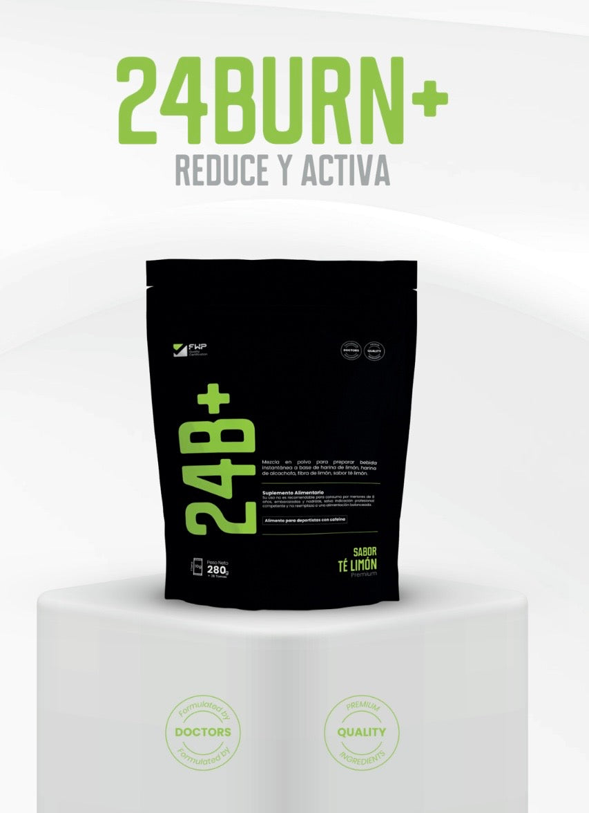 24BURN+ bolsa, reduce y activa, sabor té limón