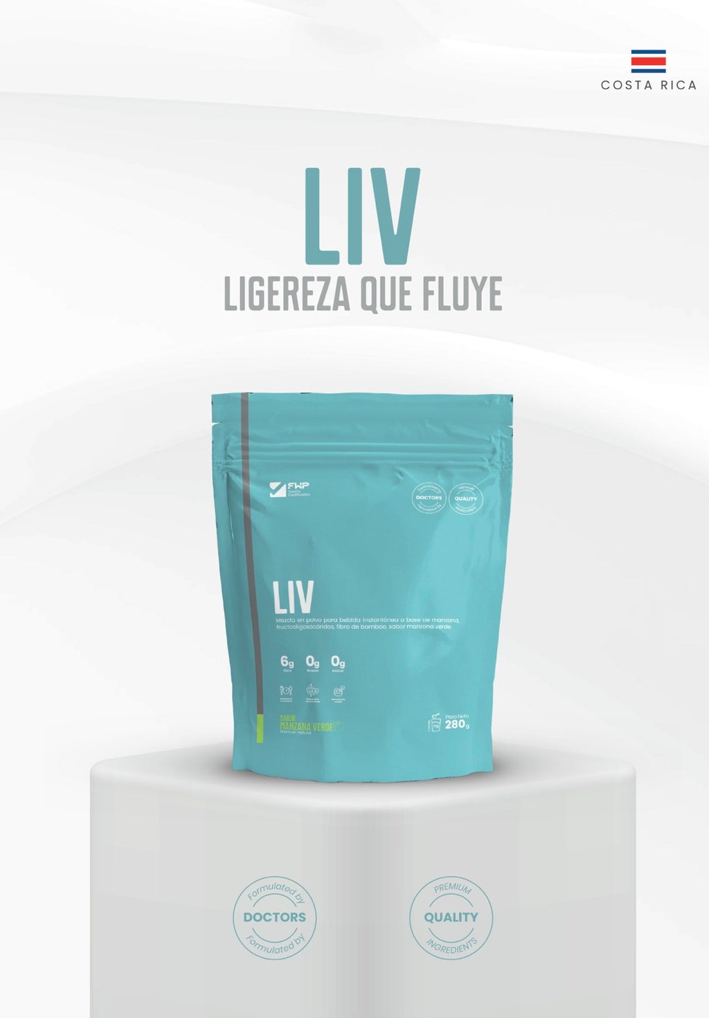 LIV bolsa, ligereza que fluye, sabor manzana verde